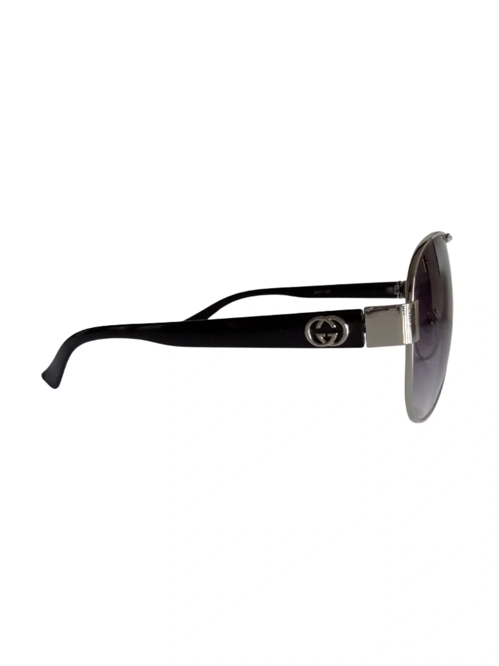 Designer inspired aviator, sunglasses, silver
